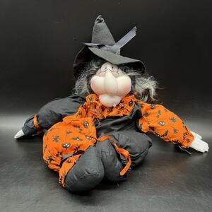 Vtg Halloween Witch 1992 Joelson Industries 16” Shelf Sitter Cottage Core